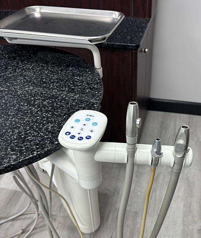 5 ROOM ADEC Dental Cabinet Package - (5) Adec 5580 Rear Treatment w/ 541 Dr Delivery & Assist. Pkg - (4) Adec 5543 Center Island - Royal Mahogany Laminate, Night Stars Solid Tops - Image 12