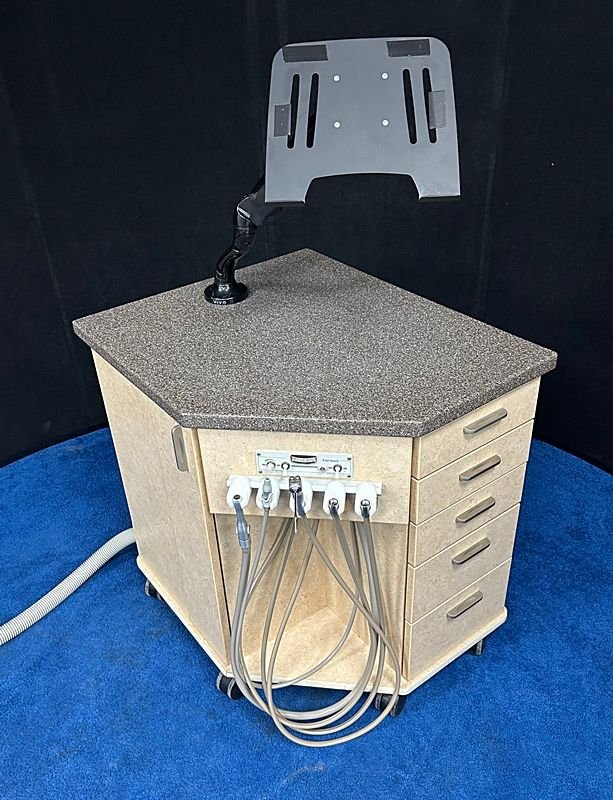 European Design 3pc Ortho Package - PB-250 Pedo Bench, EML1820 Supply Cabinet, OC2932 Ortho Cart w/ Forest Delivery Unit - Color of Choice Vinyl Upholstery *Refurbished - Image 2