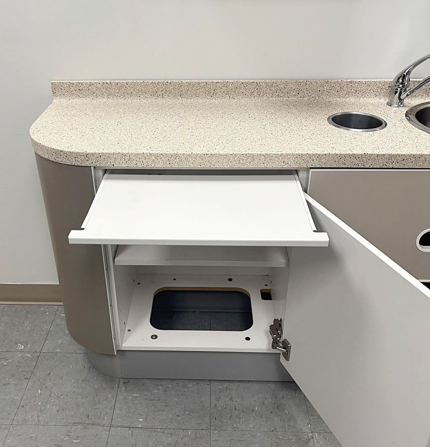 ADEC 5531 Dental Side Cabinet w/ Right Side Sink -Dark Gray / Shadow - ADEC 5730 Upper Wall Cabinet - Image 3