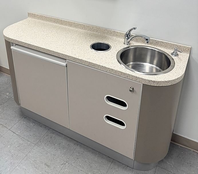 ADEC 5531 Dental Side Cabinet w/ Right Side Sink -Dark Gray / Shadow - ADEC 5730 Upper Wall Cabinet - Image 5