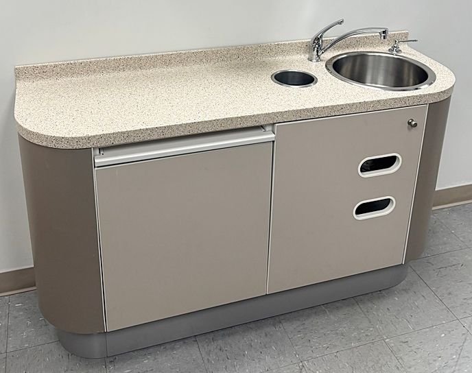 ADEC 5531 Dental Side Cabinet w/ Right Side Sink -Dark Gray / Shadow - ADEC 5730 Upper Wall Cabinet - Image 7