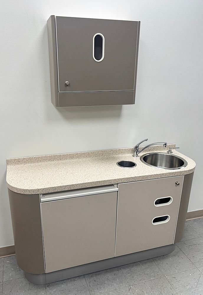 ADEC 5531 Dental Side Cabinet w/ Right Side Sink -Dark Gray / Shadow - ADEC 5730 Upper Wall Cabinet - Image 2