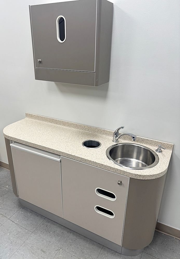 ADEC 5531 Dental Side Cabinet w/ Right Side Sink -Dark Gray / Shadow - ADEC 5730 Upper Wall Cabinet - Image 8