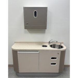 ADEC 5531 Dental Side Cabinet w/ Right Side Sink -Dark Gray / Shadow - ADEC 5730 Upper Wall Cabinet