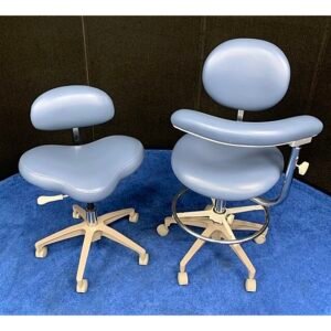 Crown Seating Dental Stool Set - BCS70 Doctor & BCS40 Assistant Combo Stools - New Vinyl Upholstery, Color of Choice