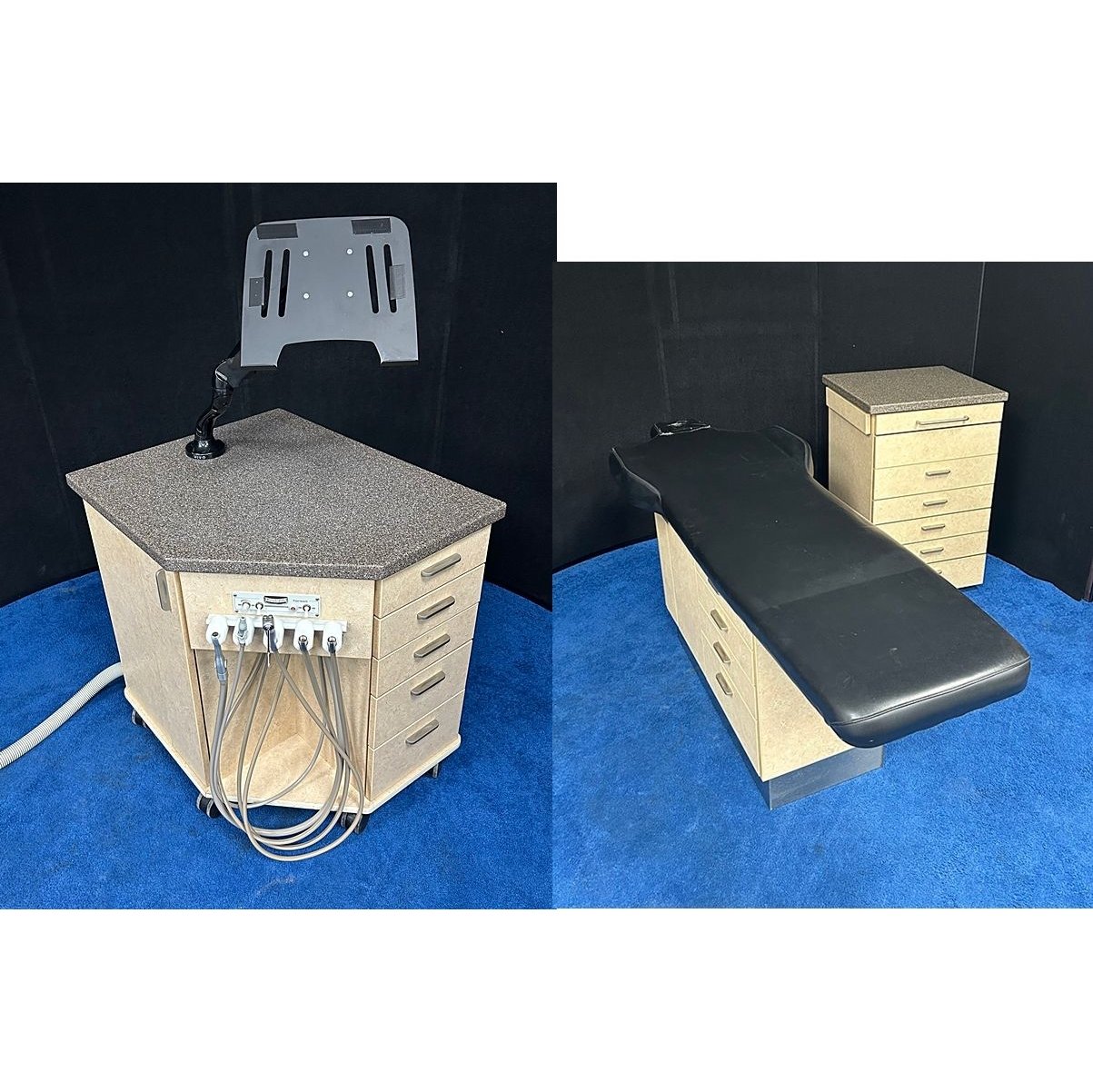 European Design 3pc Ortho Package - PB-250 Pedo Bench, EML1820 Supply Cabinet, OC2932 Ortho Cart w/ Forest Delivery Unit - Color of Choice Vinyl Upholstery *Refurbished