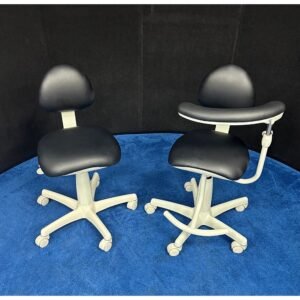 Midmark Dental Stool Set - (Doctor 153811) (Assistant 153812) w/ Back Seat Support - New Vinyl Upholstery