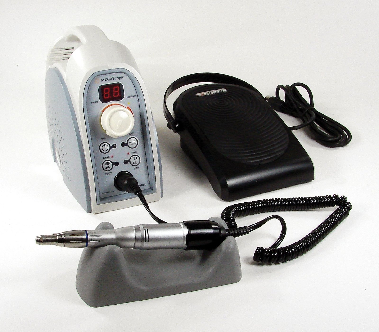 Vector MegaTorque Dental Lab Motor (EL-SEW) w/ Electric E-Type Lab Handpiece w/ nose cone