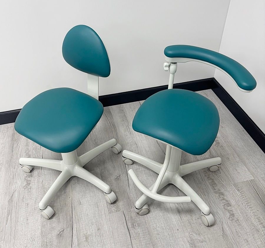 Midmark Dental Stool Set - (Doctor 153811) (Assistant 153812) - New Vinyl Upholstery, - Image 2