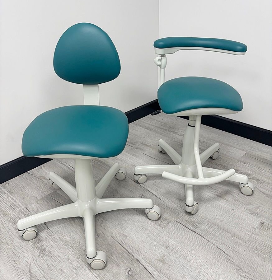 Midmark Dental Stool Set - (Doctor 153811) (Assistant 153812) - New Vinyl Upholstery, - Image 6