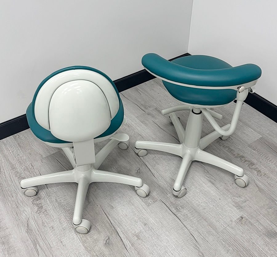 Midmark Dental Stool Set - (Doctor 153811) (Assistant 153812) - New Vinyl Upholstery, - Image 5