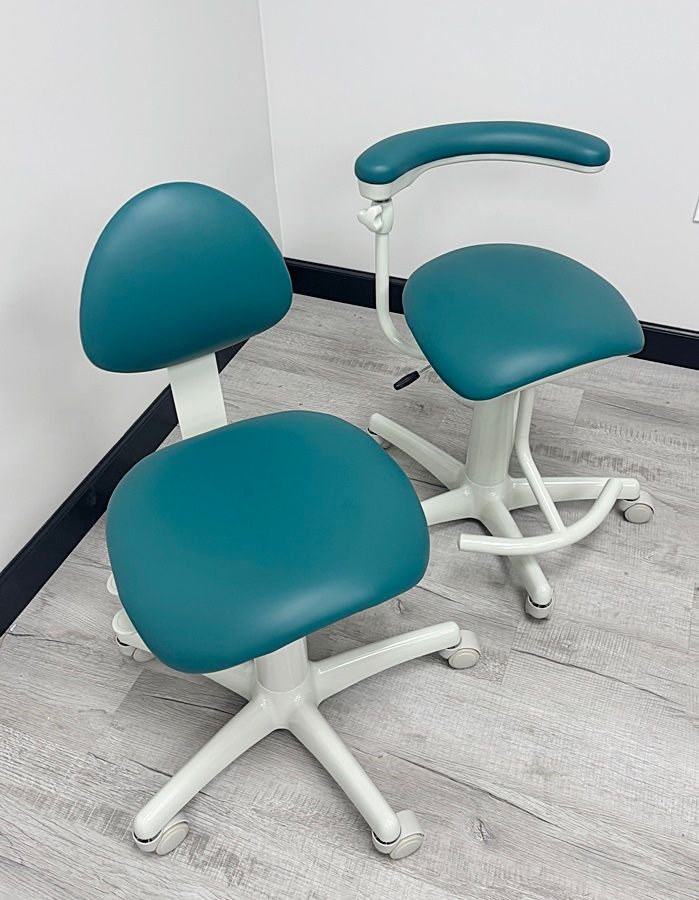 Midmark Dental Stool Set - (Doctor 153811) (Assistant 153812) - New Vinyl Upholstery, - Image 3