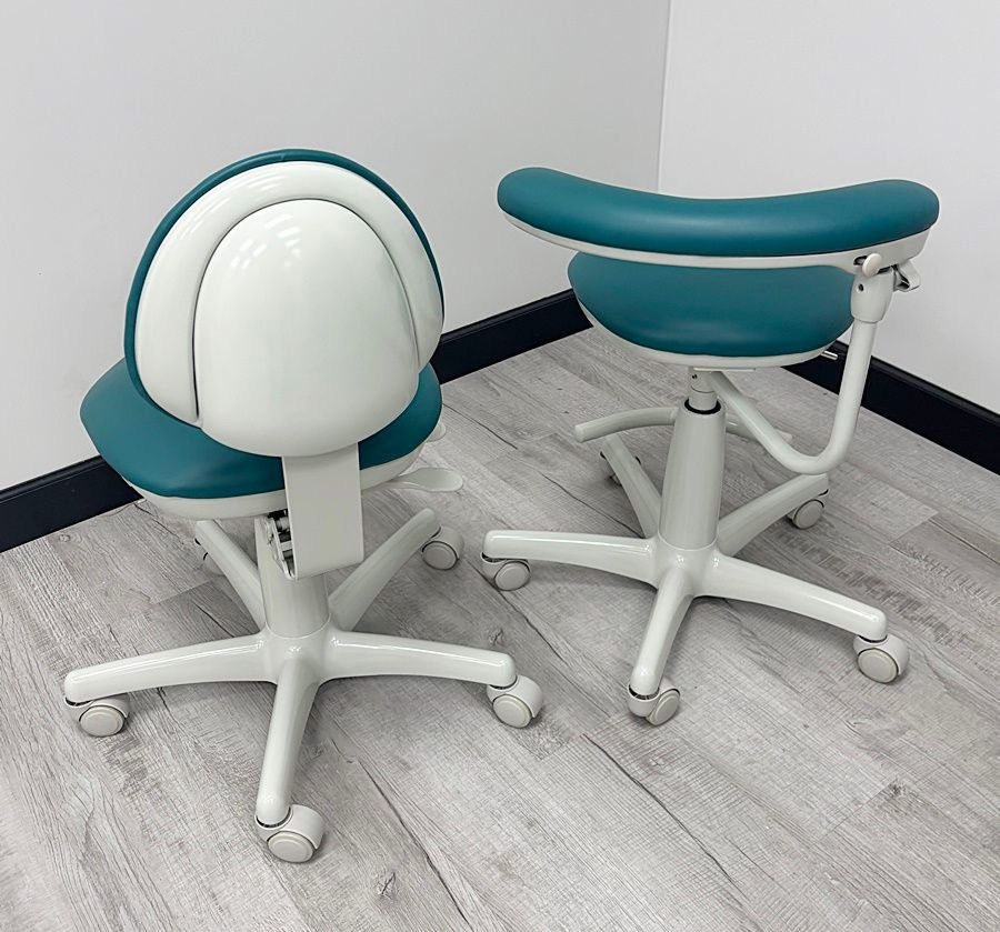 Midmark Dental Stool Set - (Doctor 153811) (Assistant 153812) - New Vinyl Upholstery, - Image 4