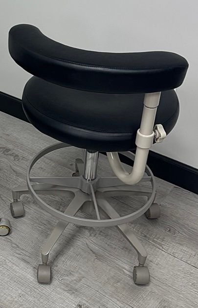 (SET of 5) x ADEC 1601 & 1622 (Surf or White) Dental Doctor & Assistant Stool Sets - Good Used Ultraleather Upholstery (Raven Wing) - Image 9