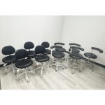 (SET of 5) x ADEC 1601 & 1622 (Surf or White) Dental Doctor & Assistant Stool Sets - Good Used Ultraleather Upholstery (Raven Wing)